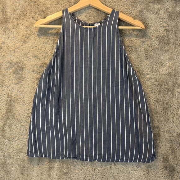 Old Navy Swing High Neck Tank Top Navy Blue White Stripe S Small - Picture 1 of 13